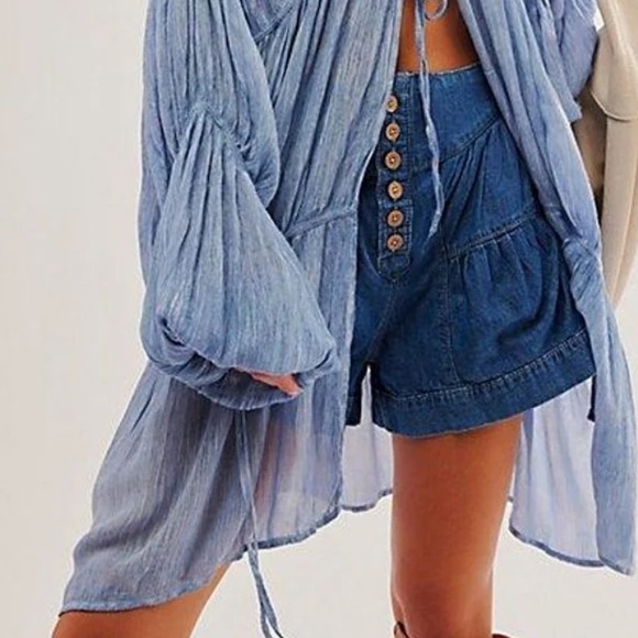 FREE PEOPLE JULIET KIMONO BLUE ONE SIZE - Picture 6 of 12